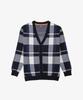 Stco Big Check Pattern Cardigan Blue (Oversized)_Skgua01Ocl