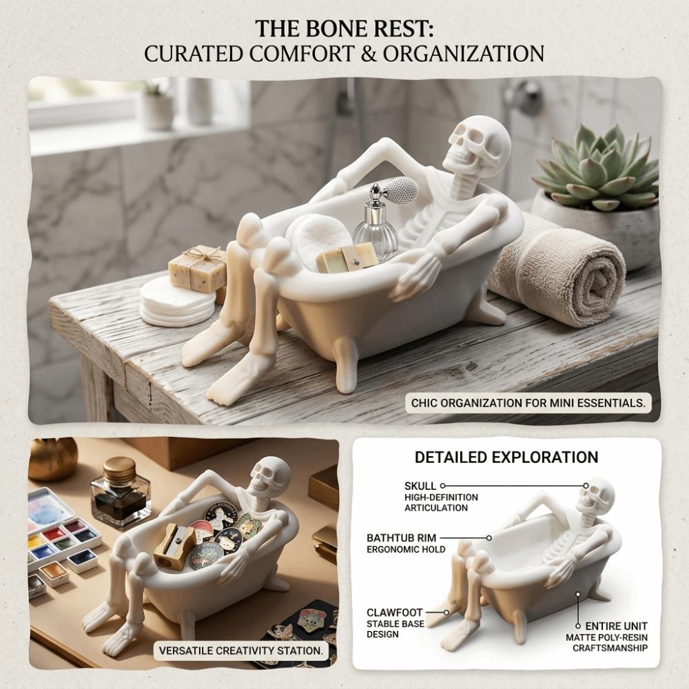 Solid Resin Material Trinket Organizer Smooth Surface Bathtub Tray Desktop Organizer Bedroom
