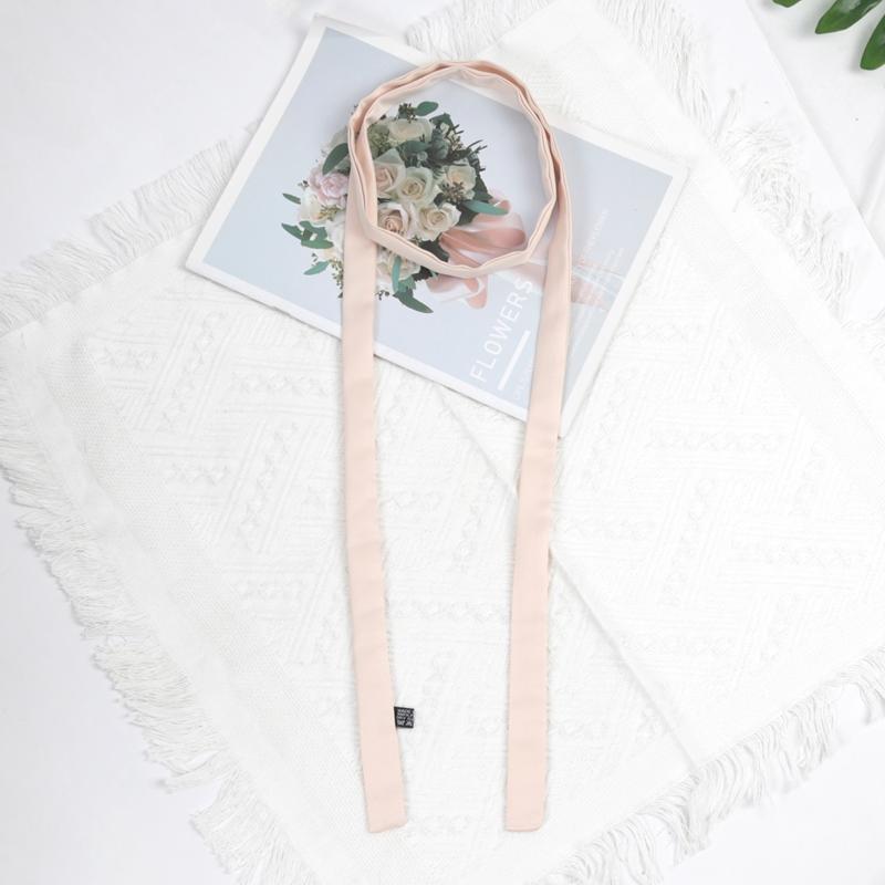 160cm X 2.5cm Women Long Solid Color Skinny Silk-Like Scarf Tie Anti-Wrinkle Carves Wraps Satin Ribbons Headbands Neckerchief