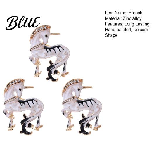 Detailed Unicorn Lapel Pin Enamel White Brooch Alloy Animal Shaped