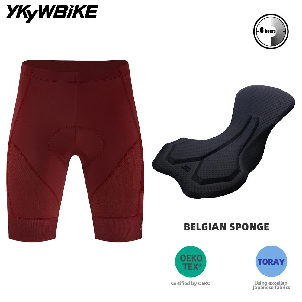 YKYWBIKE Cycling Shorts Padded Men Summer Road Bike Shorts Bicycle Pants Pro Team MTB Bicycle Clothing Tights Long Distance