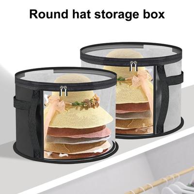 Runde Hut Aufbewahrungstasche Faltbar Transparent Cowboyhut Organizer Hüte mit breiter Krempe Etui mit Tragegriffen für Schrank Cowboy Sonnenhüte