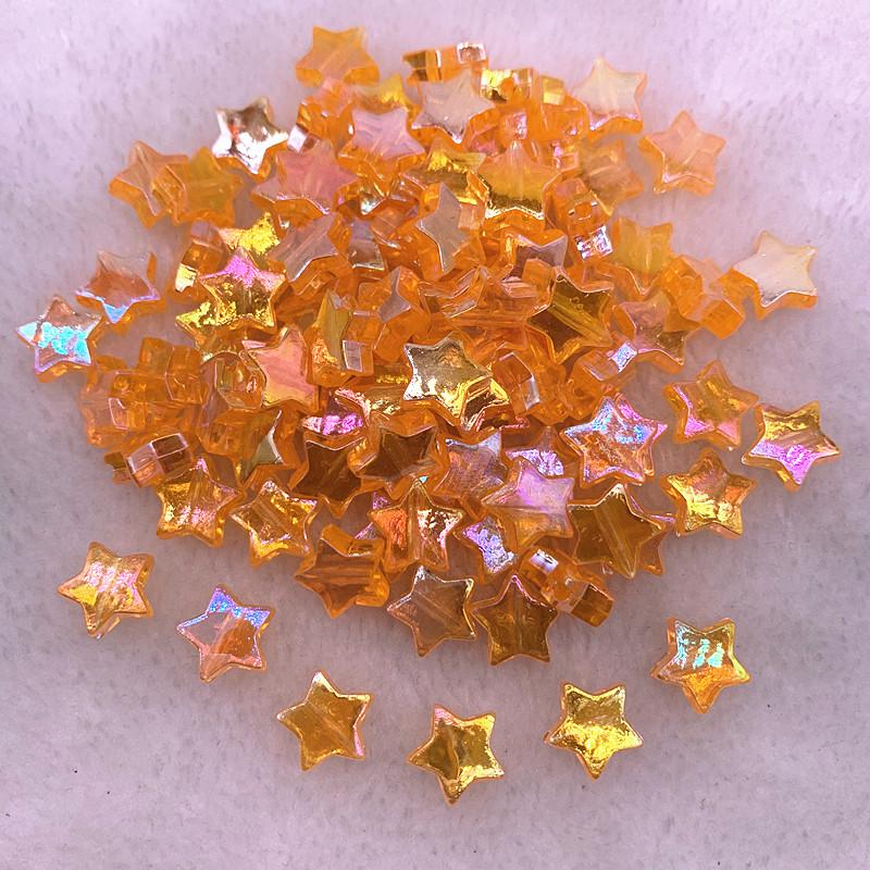 50pcs 11mm Transparent  AB Color Five-pointed Star Acrylic Beads Loose Spacer Beads for Jewelry Making DIY Bracelet Accessories