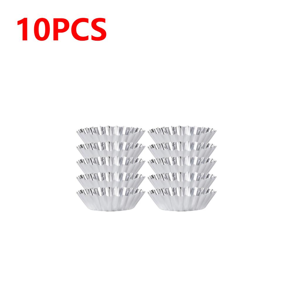 10-50PCS Reusable Aluminum Alloy Egg Tart Mold Cookie Cupcake Baking Mold Muffin Baking Cup Egg Tart Pan Mold Eco-Friendly