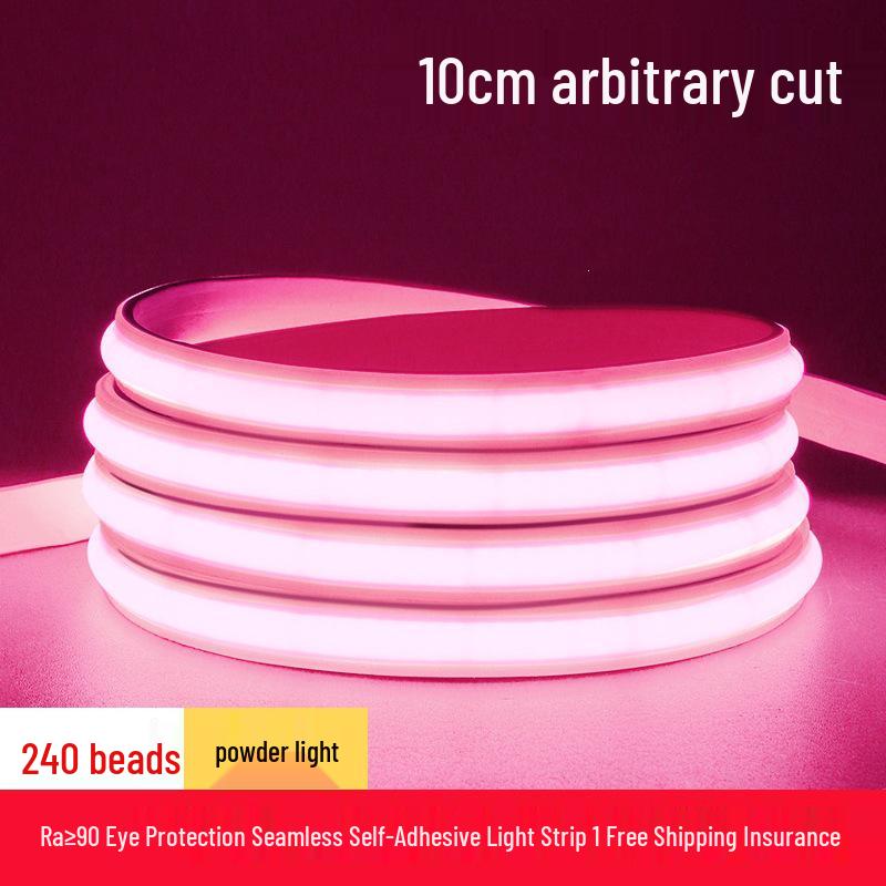 High Voltage 220V COB LED Strip Light: Super Bright, Waterproof, Self-Adhesive, Silicone-Coated for Home & Outdoor Use