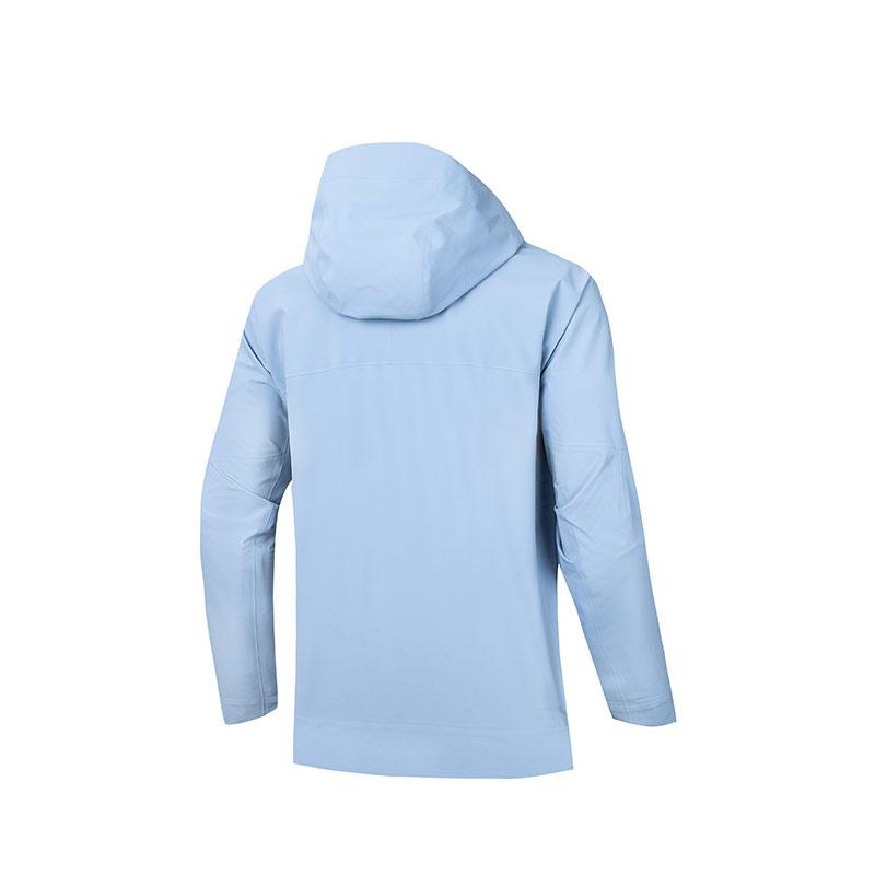 Anta Shell Jacket Earth Shell 2.0 Hard Shell Waterproof Outdoor Hooded Jacket Men Jackets Gray Blue 952437607-8