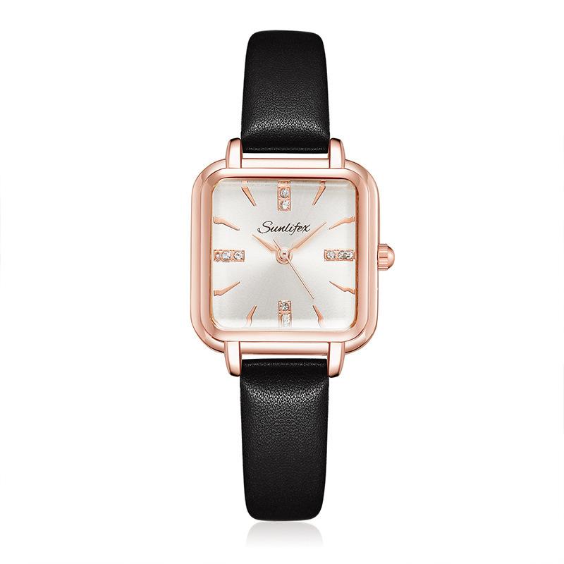 Klein Vierkant Koud Wind Niches Eenvoudig Student Kwarts Horloge Dames Trend Mode Temperament Horloge Partij