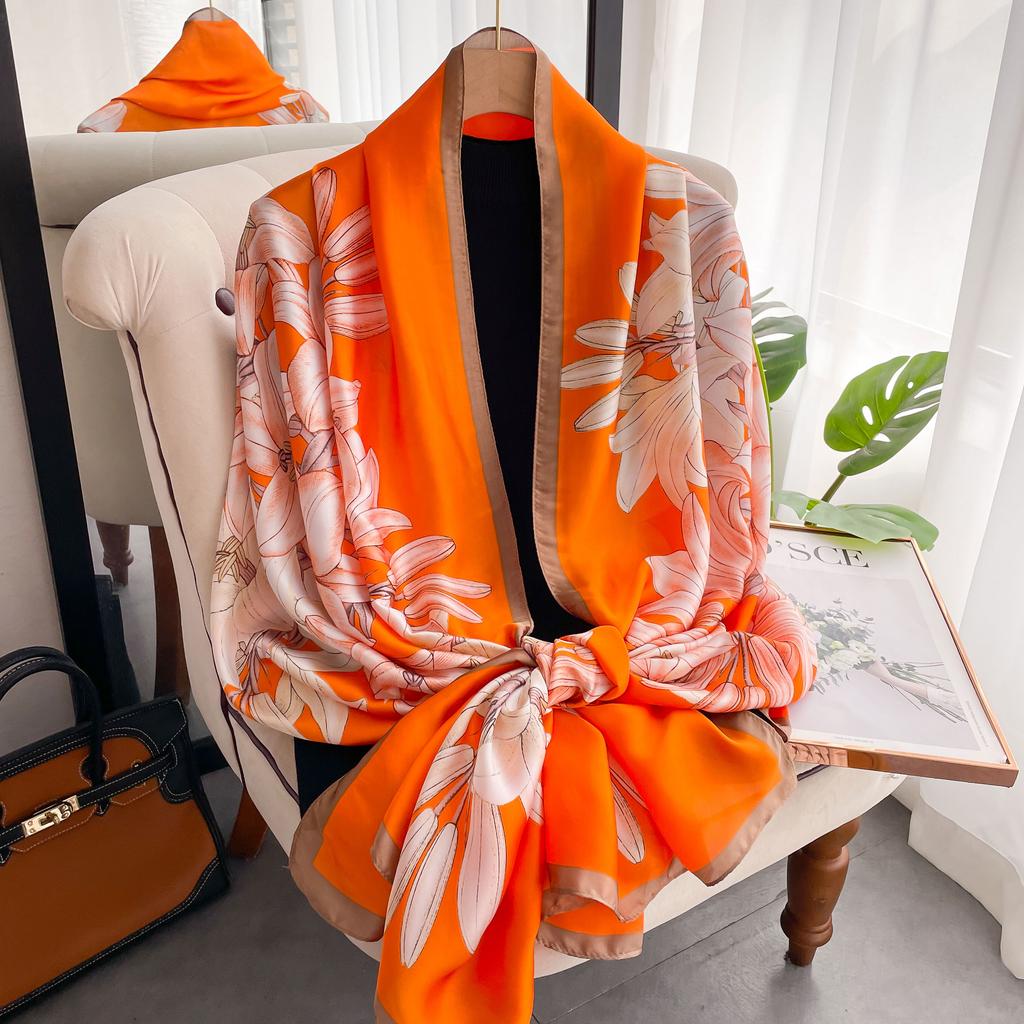 180*90cm sciarpa moda Marca di Lusso Sciarpa Donna Nuovo Stile Abbinamento Colori Moda Stampa Seta Signora Popolare Foulard da Testa Copricapo da Spiaggia