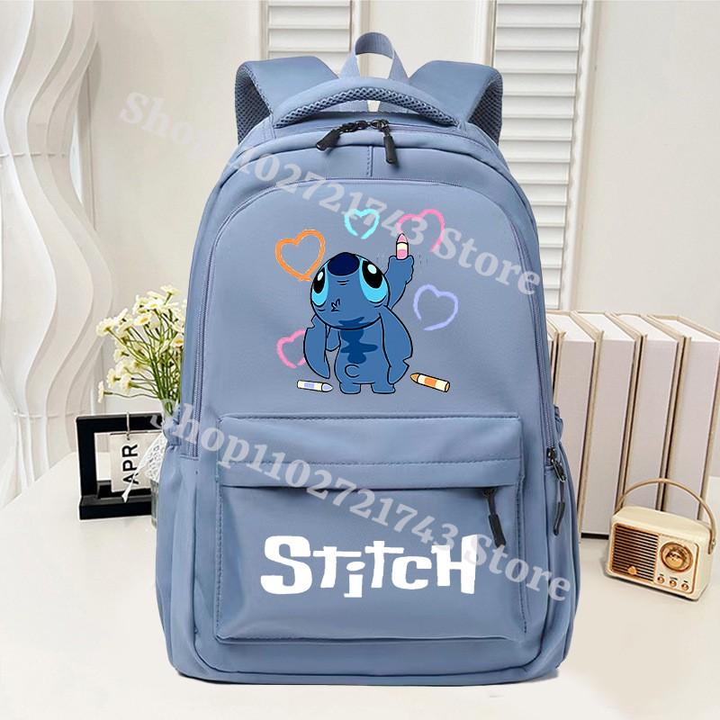 Disney Stitch Large Capacity Backpack Kids Boys Girls School Supplies Storage Bag Anime Fashion Student Bookbag