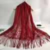 Breathable Silk Scarf Anti-UV Pashmina Summer Tassel Shawls  Women