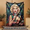 Custom Name Personalized Marilyn Monroe Print Blanket, Home Decor, Bedroom, Sofa, Camping, Couch, Gifts for Birthday Christmas