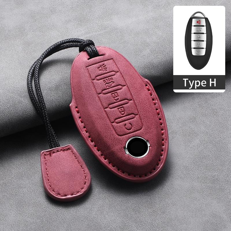 5 Buttons Leather Car Remote Key Case Cover For Nissan X Trail T32 2020 Rogue Patrol Murano Htrail Maxima Altima Sentra Qashqai