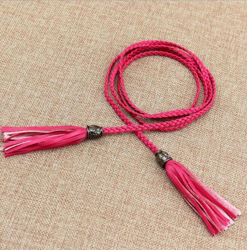 Cintura bohémien da donna intrecciata con nappe, catena per vita decorata con nodo intrecciato, corda per vita da donna alla moda