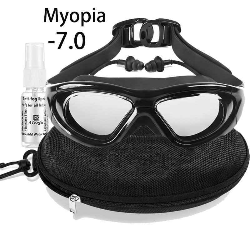 

Adult Myopia Swimming Glasses with Anti-Fog Spray Swim Eyewear Water Silicone Big Goggles Men Women