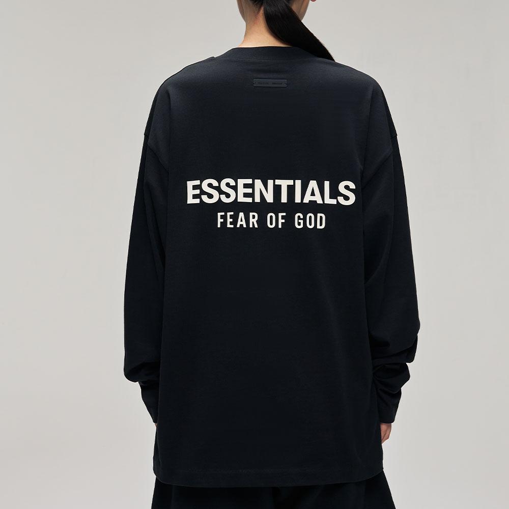 Fear of God Essentials Camiseta Clásica de Manga Larga Negro Azabache Tops para Hombre 125AS254200F