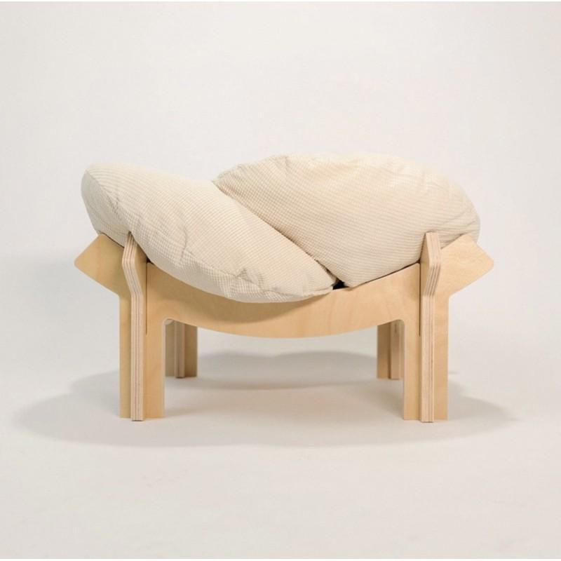 Wooden Cat Bed With Plush Cushion
