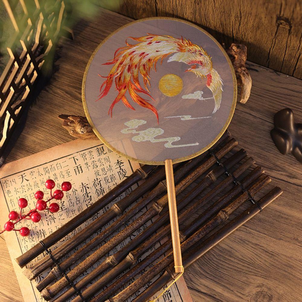 with Tassels Chinese Style Fan Chinese Style Silk Fan Dance Fan Embroidery Fan  Photography Prop