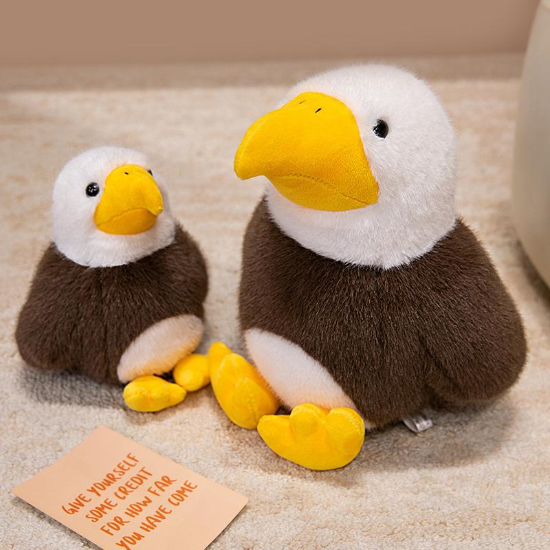 Cute Simulated Bald Sea Eagle Doll Plush Toy Eagle Vulture Bird Doll Boy Soothing Rag Doll