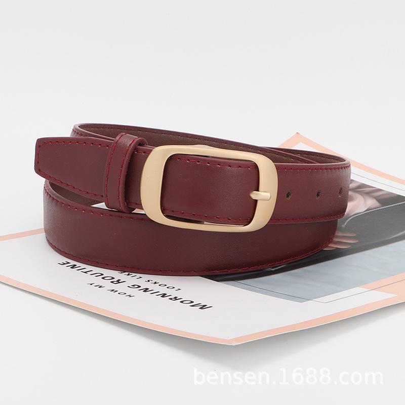 

Trendy Women Decorative Jeans Belt Buckle Waistband Casual Streetwear Black червоний