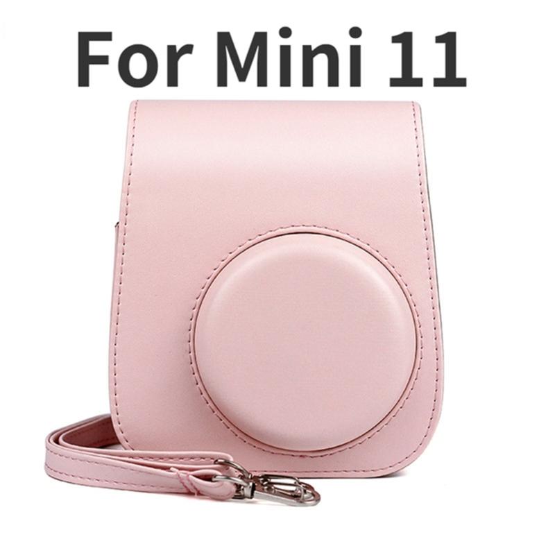 Camera Cover Bag for Instax Mini 11 PU Leather Protector with Shoulder Strap Camera Holder Dustproof Camera Cases