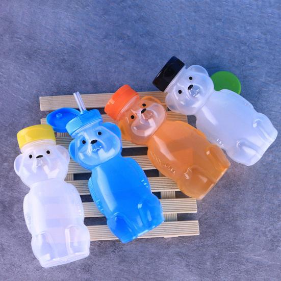 230ml Straw Cup Bear Shape Child Safe Drinking Cup with Safety Lid Straws Spill-proof Baby Shake Cup Drinkwear