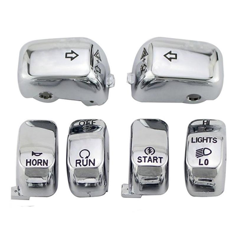 Moto Accessory Hand Control Switch Housing Cap Button Cover Kit For Harley Softail Dyna Sportster 883 1200 VRSC XL XR FLHR FLHRC