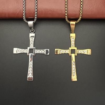 2026 Speed and Passion Diamond Domineering Cross Couple Pendant Trendy Men's Jewelry