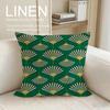 Art Fan Pattern Cushion Cover Linen Decorative Pillowcase Set Pcs X X X Breathable Washable Sofa Cushion Cover