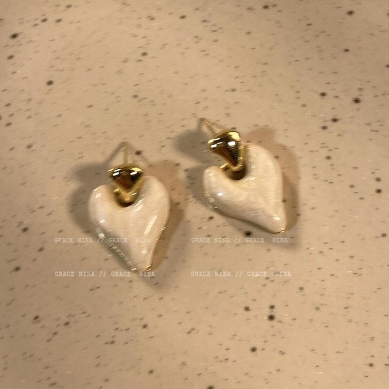 New Design Colorful Love Heart Dangle Earrings for Women Vintage Elegant Irregular Fashion Jewelry Accessories