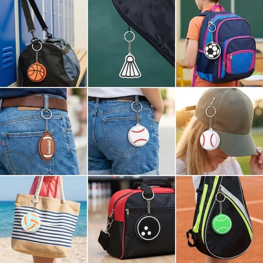 3D Printed Button Balls Key Chain Sport Theme Sports Balls Pendant Kids Birthday Party