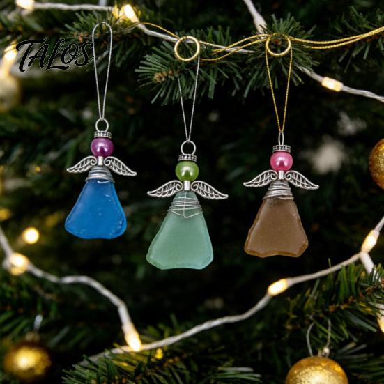 Christmas Countdown Gift for Women Sea Glass Angel Advent Calendar 2026, 24 Days Ornaments Creative Coastal Decor Lovers Calendar, Cute Doll Pendants