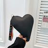 Fashion Heart-Shaped Mini Clutch for Women Candy Colored Coin Purse with Wristlet Stylish Zipper Card Holder & Key Pouch