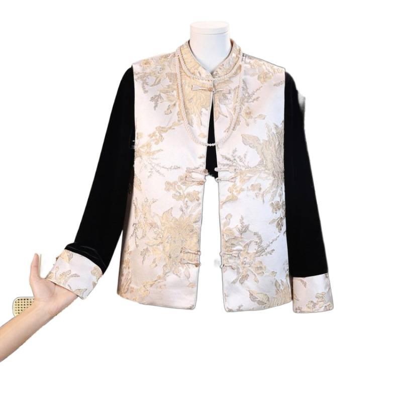 2026 Spring Collection: Elegant Gold Velvet Vest Suit for Women (Three-Piece Set)