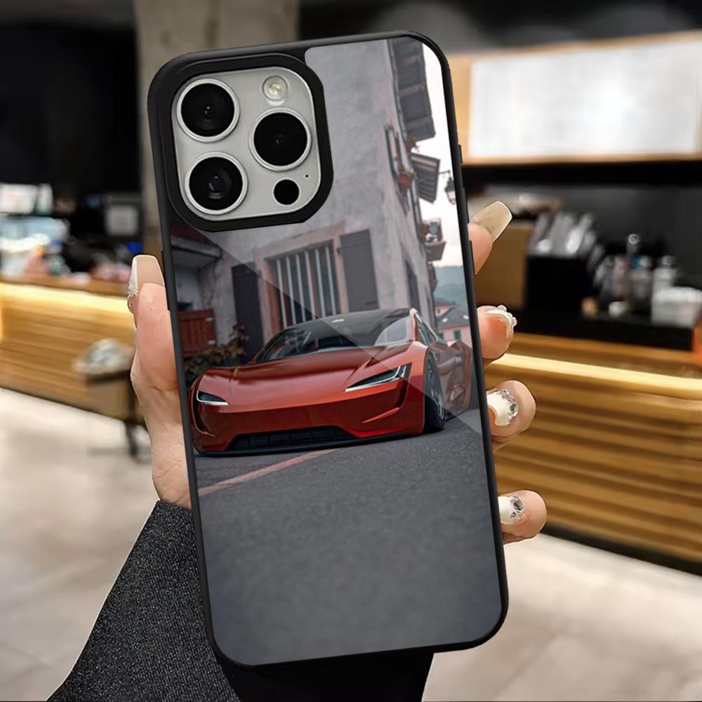 Sports T-Teslaes Car Phone Case For iPhone 16,15,14,13,12,11,Pro,Max,Plus,Mini,Magsafe,Magnetic Wireless Charging Case