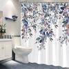 Watercolor Plant Leaf Shower Curtain Thanksgiving Gift Polyester Green Leaf Printed Shower Curtain Bathroom Decoration