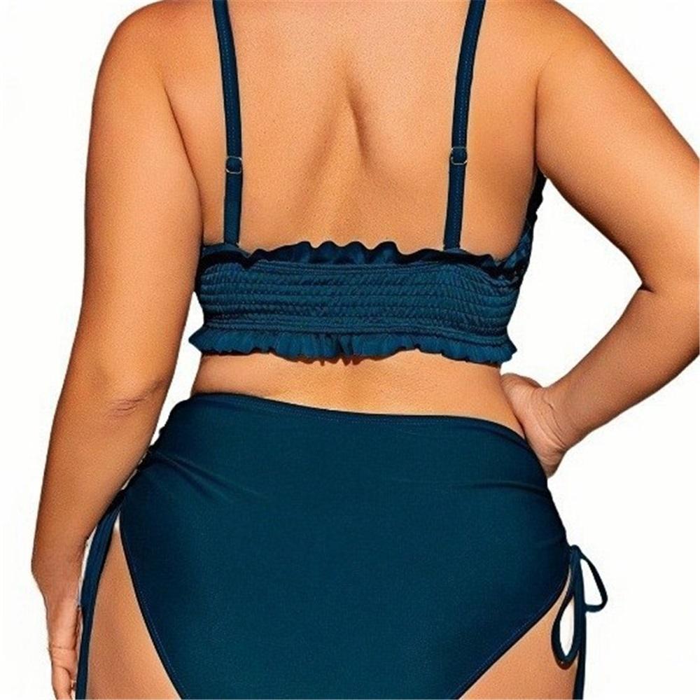 Large Size Swimsuit For Women 2-piece Set, Removable Shoulder Straps, Sexy Split Women's Bikini, Vacation Swimsuit