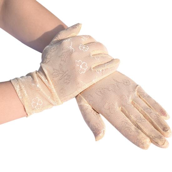 Fashionable and Breathable Mesh Short Gloves for Elegant Ladies