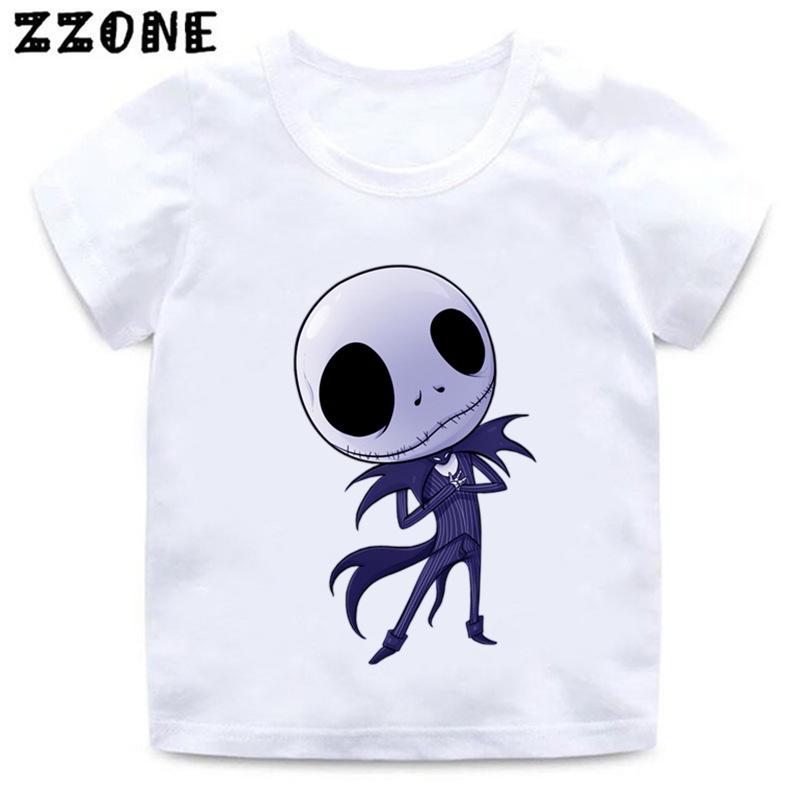 Halloween Town Pumpkin King Jack Skellington Print Kids T-Shirts Funny Girls Clothes Baby Boys T shirt Summer Children Tops