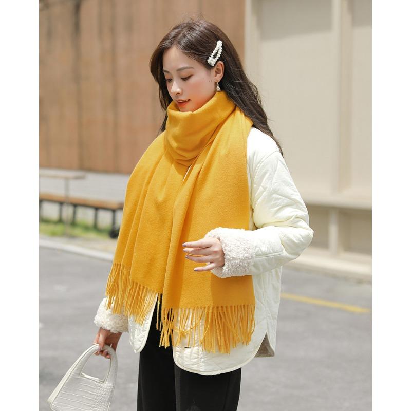 Autumn and Winter Scarf Shawl High end Versatile Solid Color Scarf for Women Autumn and Winter Warm New Imitation Cashmere Scarf