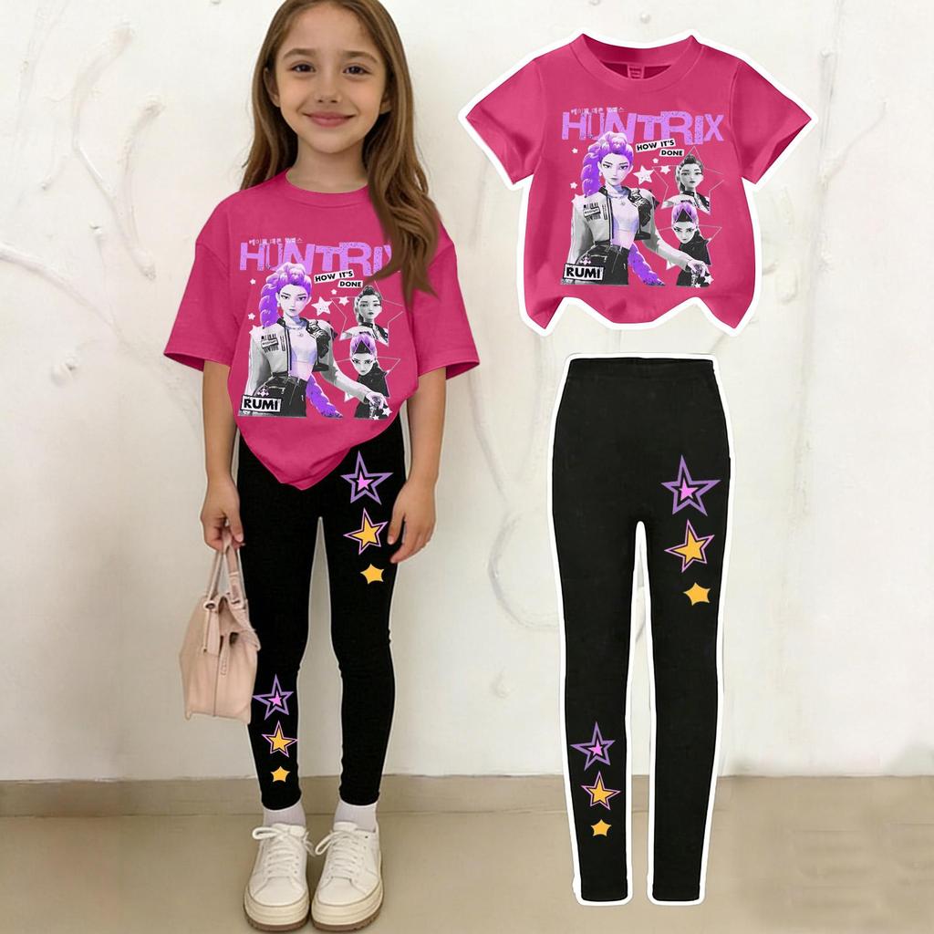 Children's Casual Short-sleeved Printed Short-sleeved Shirt And Pants Two-piece Set