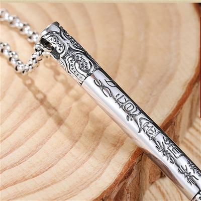 Trendy Ward Off Evil Gold Stirrup Pendants For Men Jewelry Retro Sea God Needle Pendant Male Silver 925 Chain Necklace Amult
