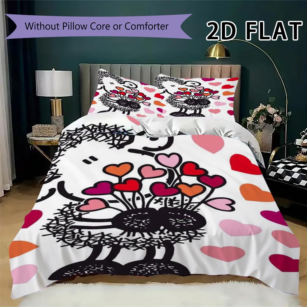 Sheepworld Pattern Bedding Uilt Set Uilt Cover Pillowcase Home Decoration Birthday Gift (1 * Duvet Cover + 2 * Pillowcase Without Core)