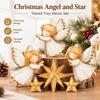 1 Set White and Gold Christmas Tabletop Ornaments Wooden Decor Set  Christmas Decor