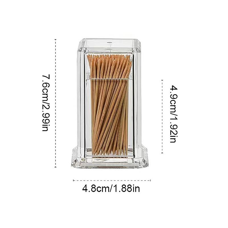 Toothpick Box Thickened Acrylic Transparent Square Portable Storage Box