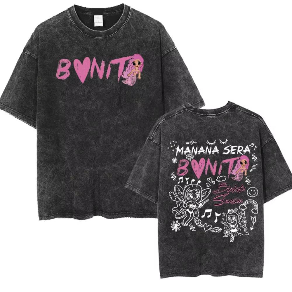 Retro Karol G Manana Sera Bichota Print T Shirt Men Women Vintage Washed High Quality TShirt Fashion Harajuku Oversized TShirts