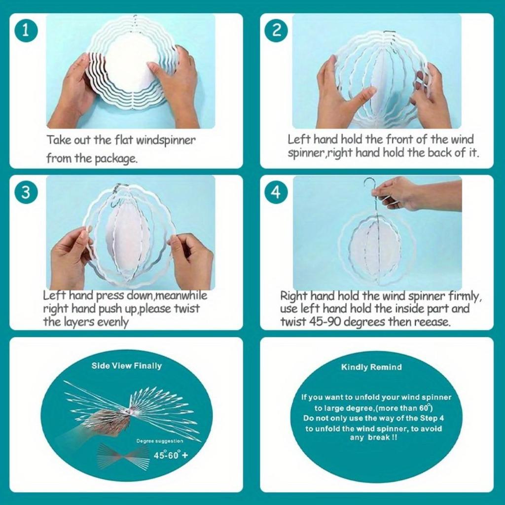 1 Stück Mandala-Stil 3D Dunkle Nacht Eule Metall Windspiel - 360° Drehende Gartendekoration mit Lebhaften Farben, Kein Strom Benötigt