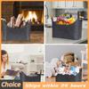 45 X 32 X 40 Cm 57 L Firewood Box Felt Basket with Wooden Handles Large Capacity Foldable Wood Basket for Fireplace & Wood Stove
