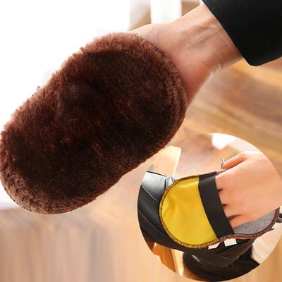 Peluş Ayakkabı Boyası Bezi Taklit Yün Ayakkabı Boyası Eldiven Ayakkabı Boyası Bezi Taşınabilir Cila Ayakkabı Boyası