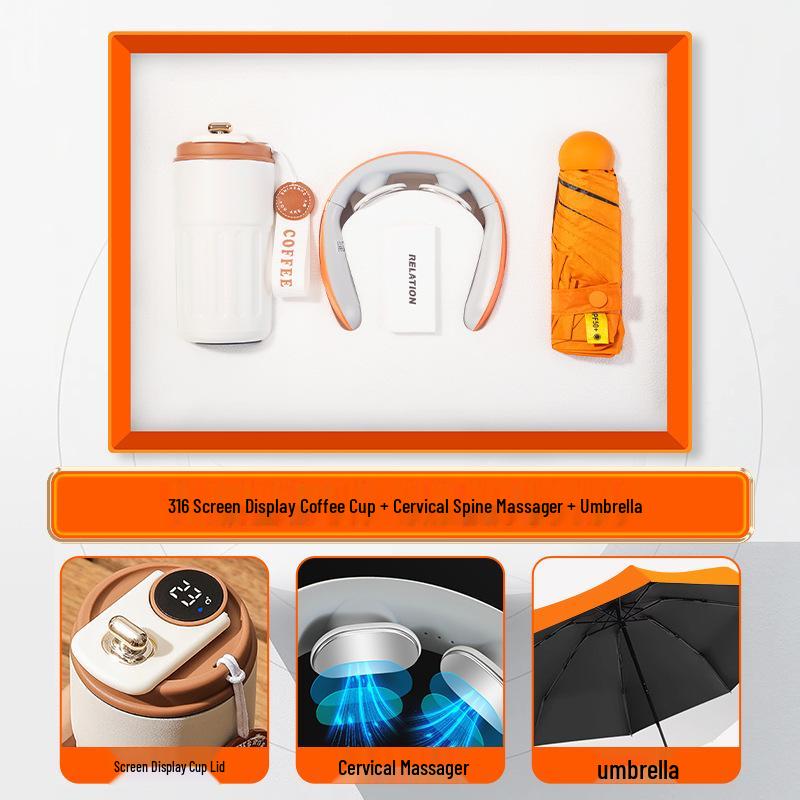 Customized Business Gift Set: Coffee Cup & Power Bank for Company Events