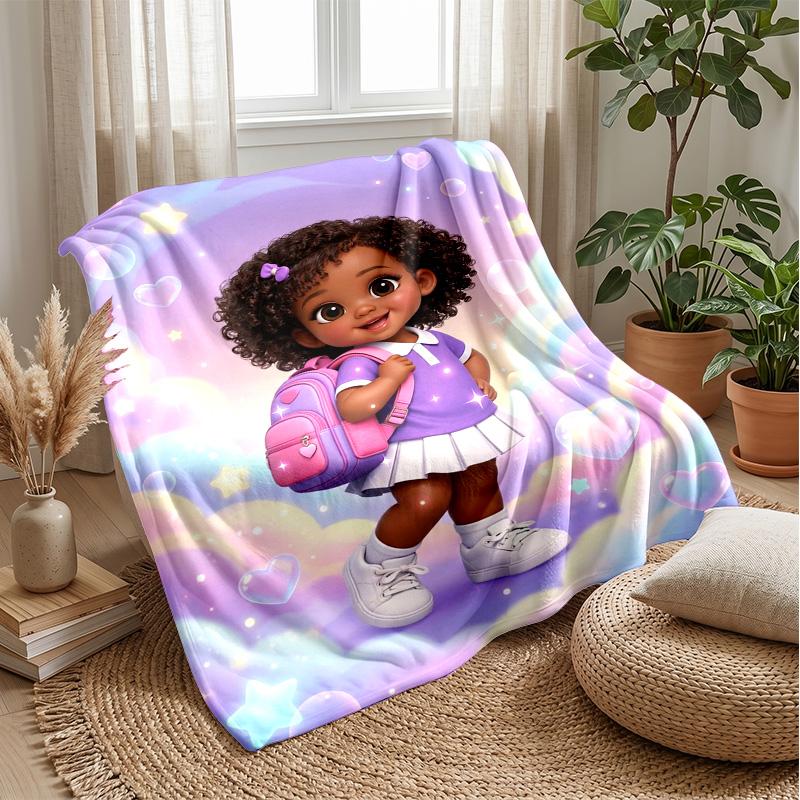 Magical Reading Journey Theme Blanket Lightweight Warm Flannel Blanket Decorative Throw Blanket for Home Decoration